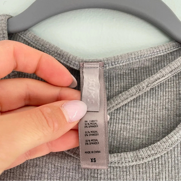 SKIMS Soft Lounge Rib Cutout Nightgown Heather Grey - Picture 8 of 9